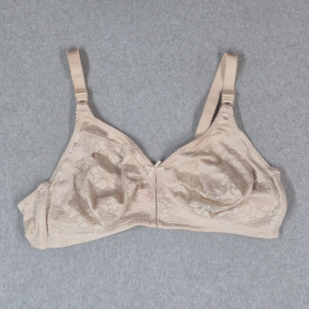 Bali Women Bra 44C Beige Floral Adjustable Full Coverage Lightly Lined READ
